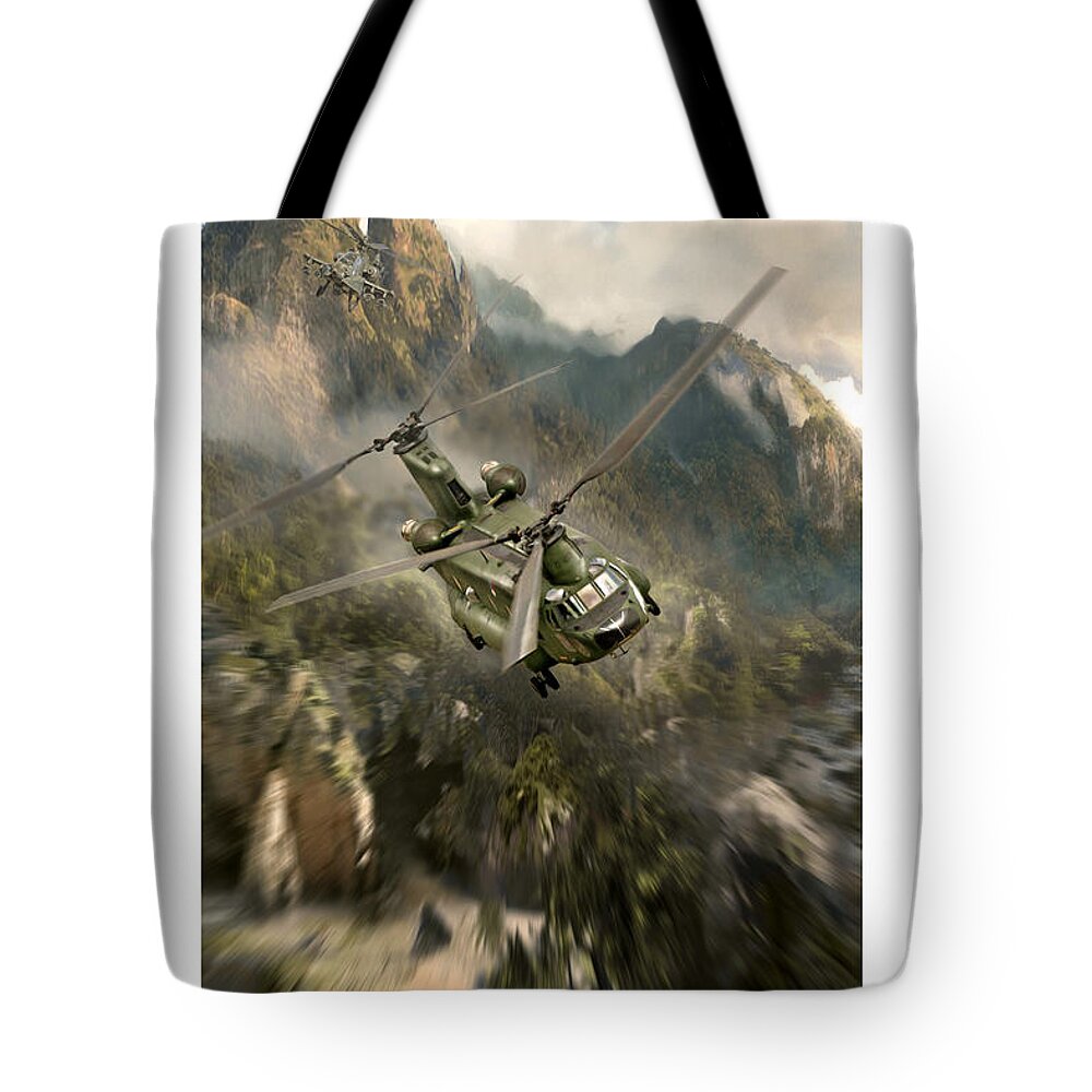 War Tote Bag featuring the digital art Chinook by Peter Van Stigt