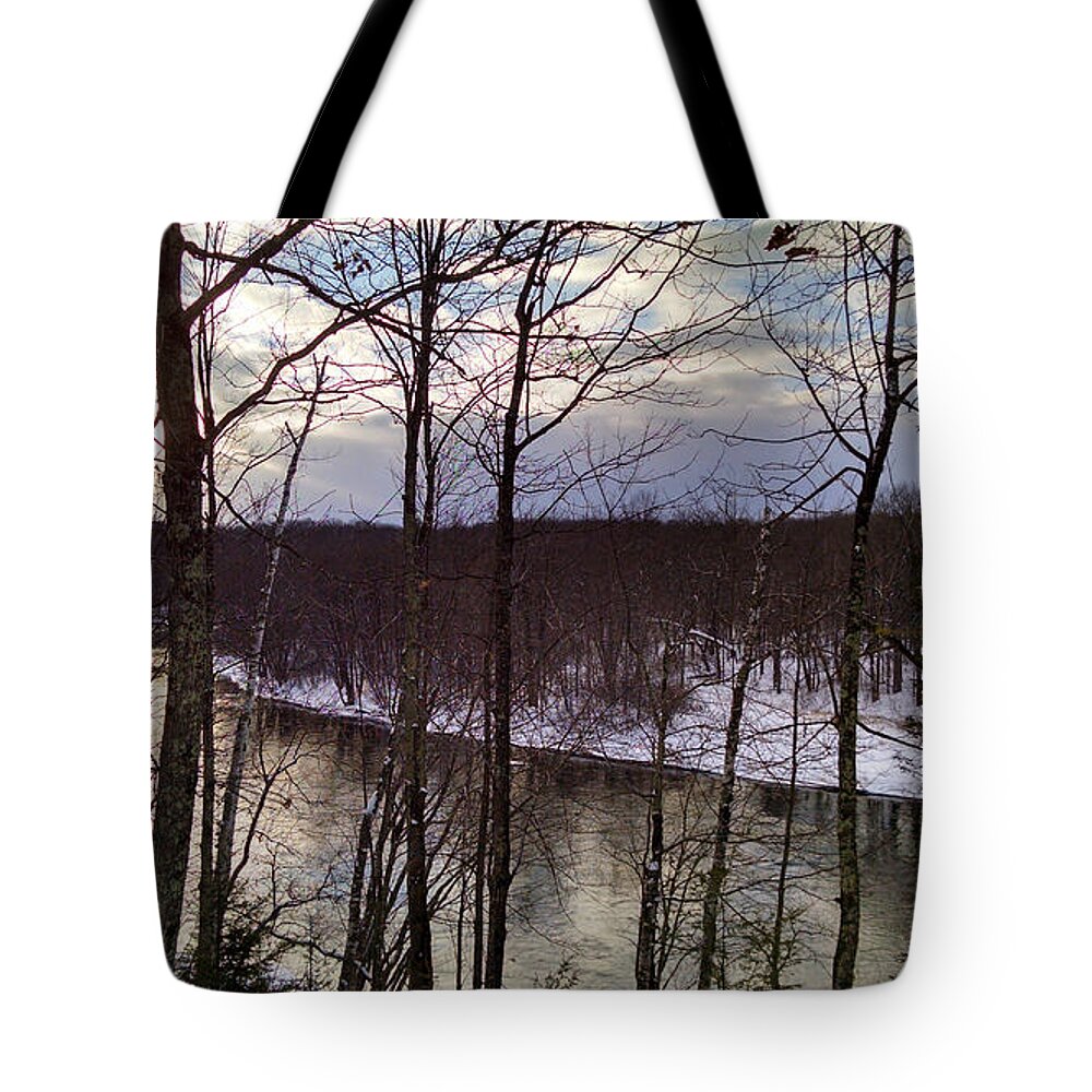 Chippewa River Overlook Tote Bag featuring the photograph Chippewa Overlook by Stephanie Forrer-Harbridge