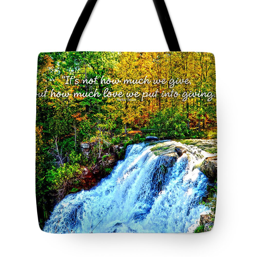 Diane Berry Tote Bag featuring the photograph Chittenango Falls, NY Mother Teresa by Diane E Berry