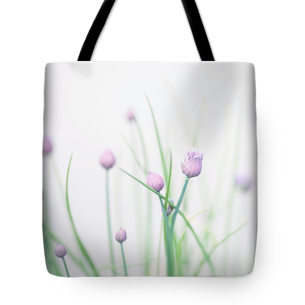 Chives Tote Bag featuring the photograph Chives 2 by Rebecca Cozart