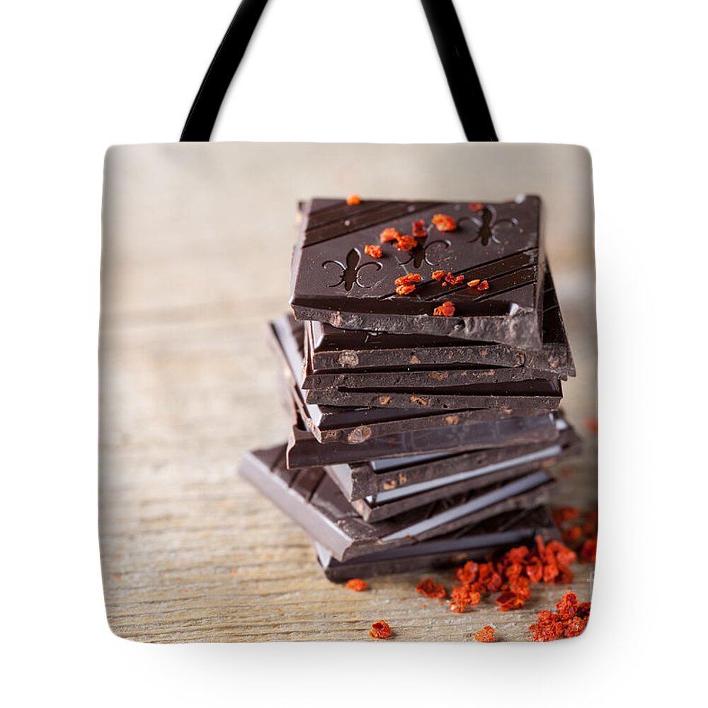 Chocolate Tote Bag featuring the photograph Chocolate and Chili by Nailia Schwarz