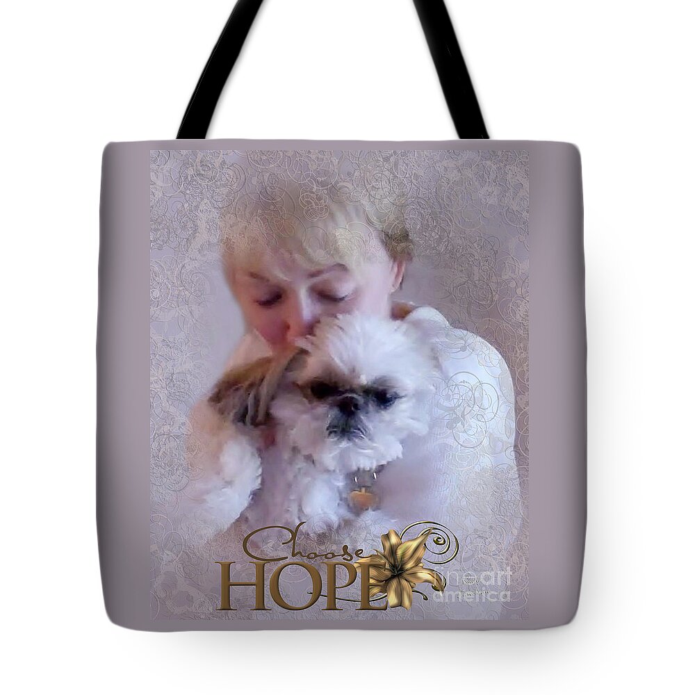 Hope Tote Bag featuring the digital art Choose HOPE by Kathy Tarochione
