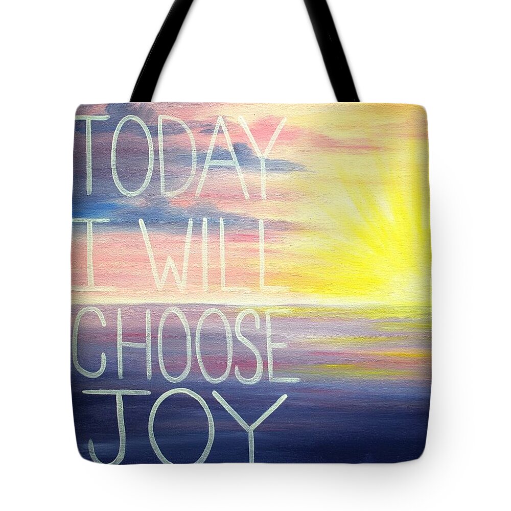 Choose Joy Tote Bag featuring the painting Choose Joy by Emily Page