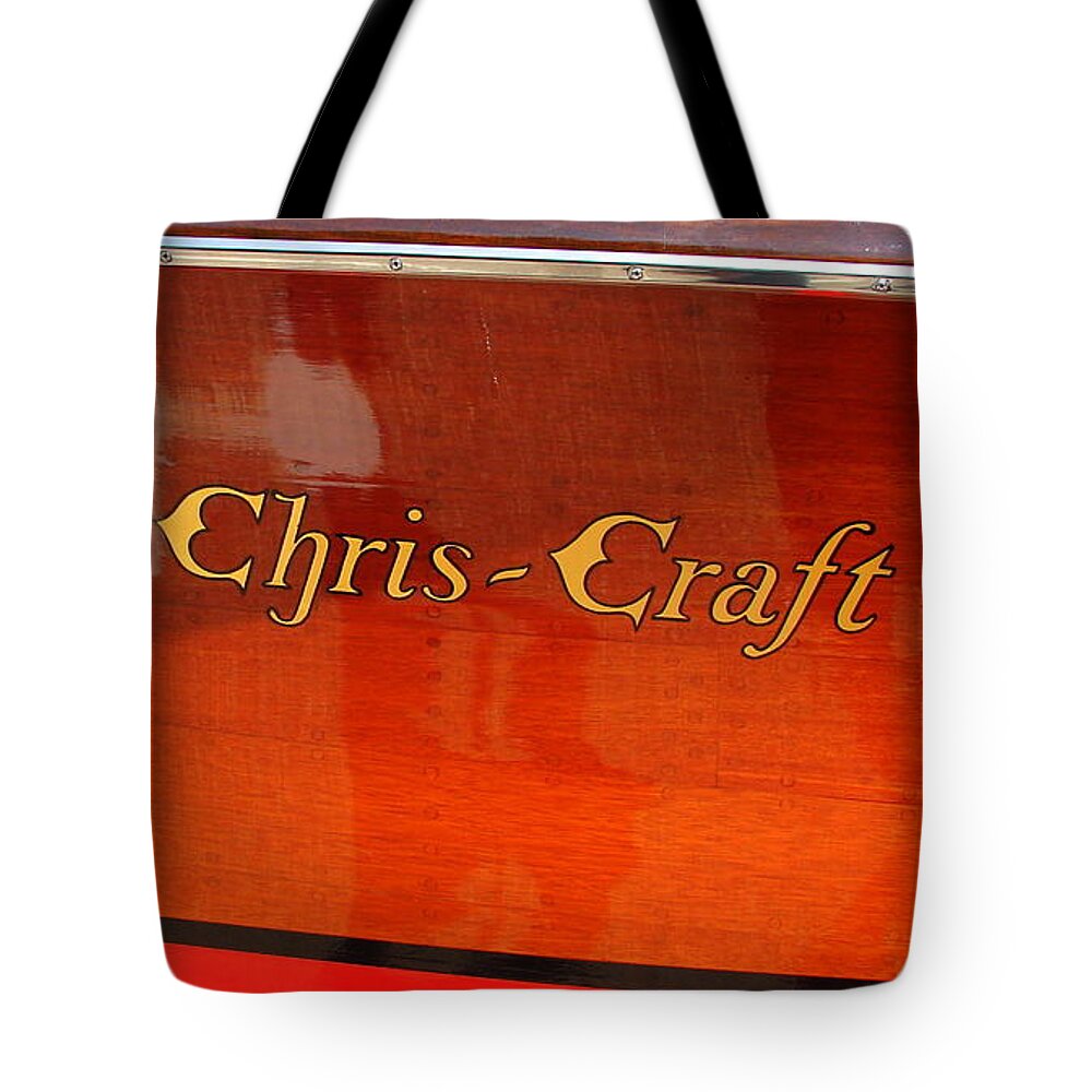 Logo Tote Bag featuring the photograph Chris Craft Logo by Michelle Calkins