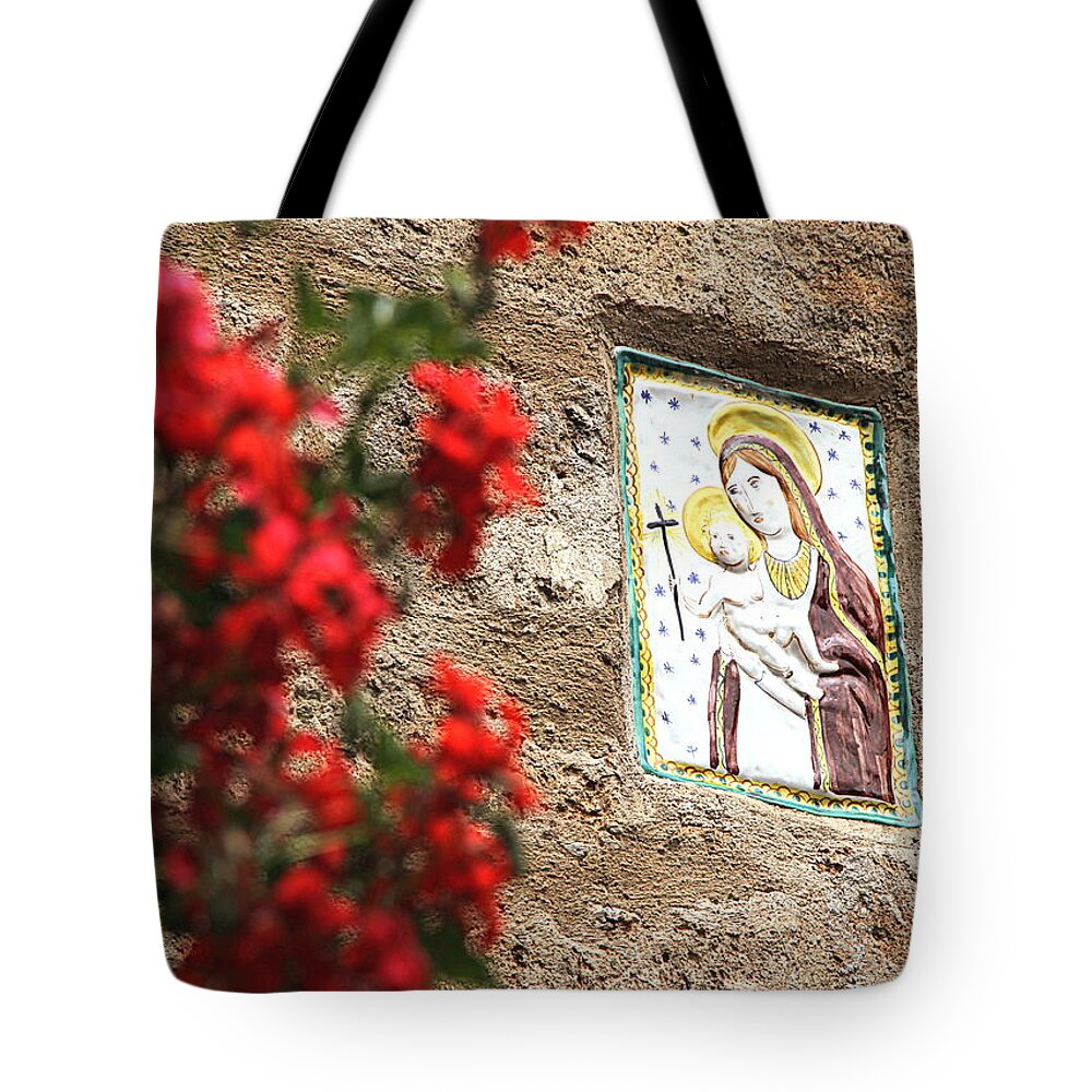 Christian Tote Bag featuring the photograph Christian Plaque by Valentino Visentini