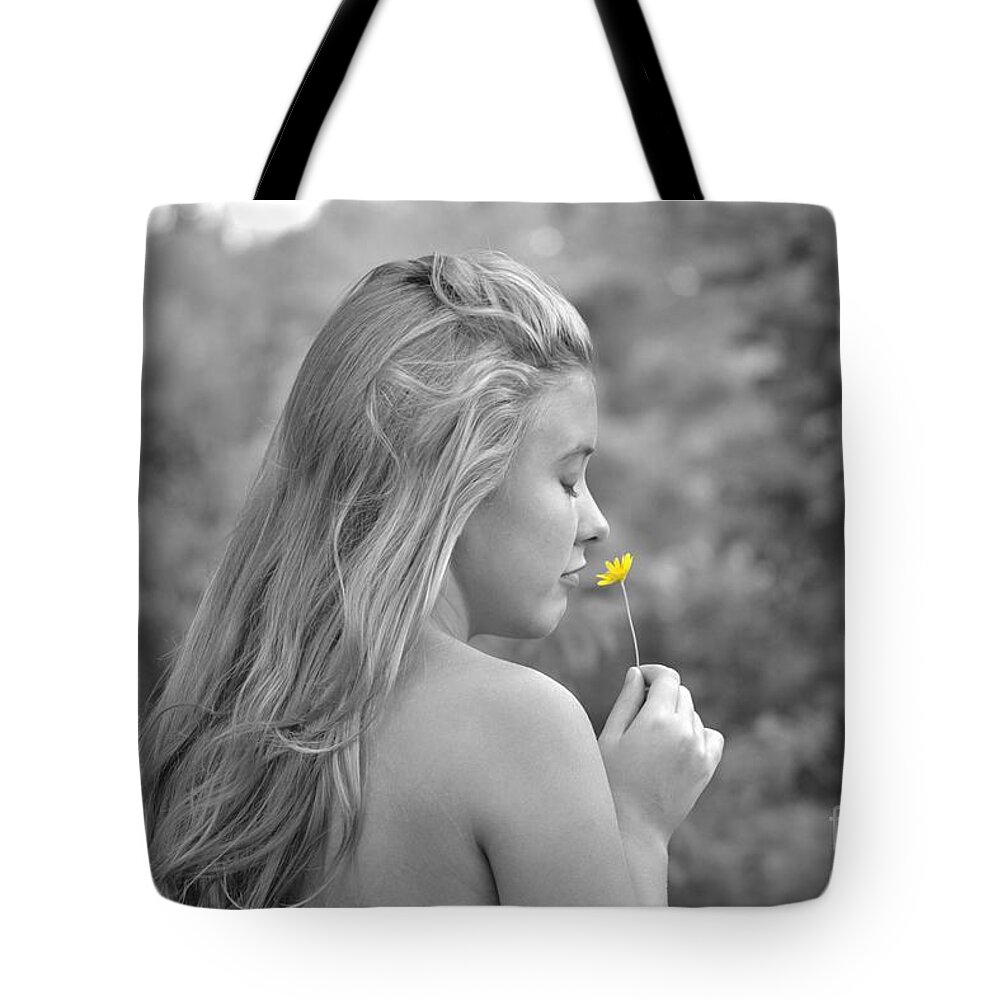 Girl Tote Bag featuring the photograph Christina by Carolyn Mickulas