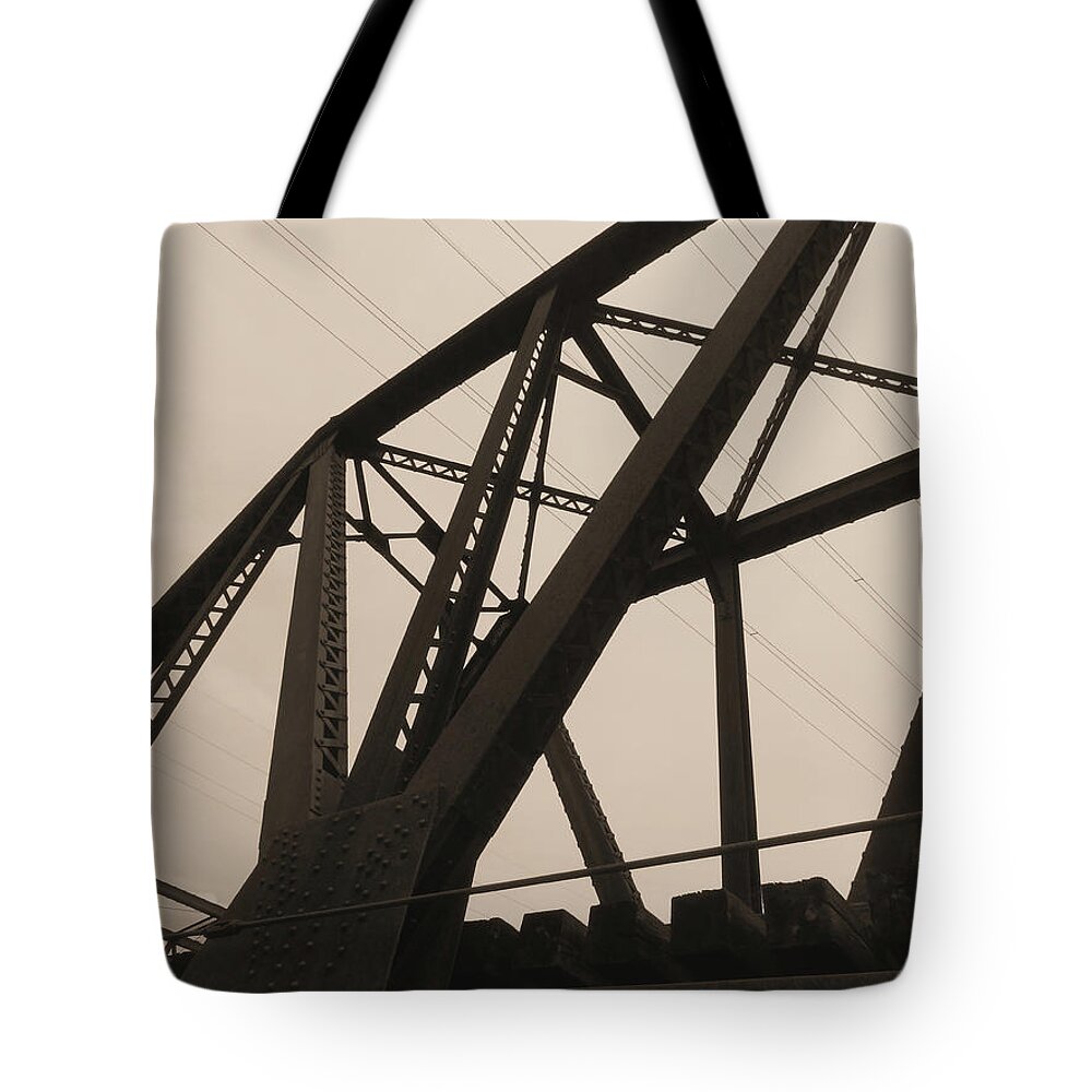 De Tote Bag featuring the photograph Christina River Bridge #30054 by Raymond Magnani