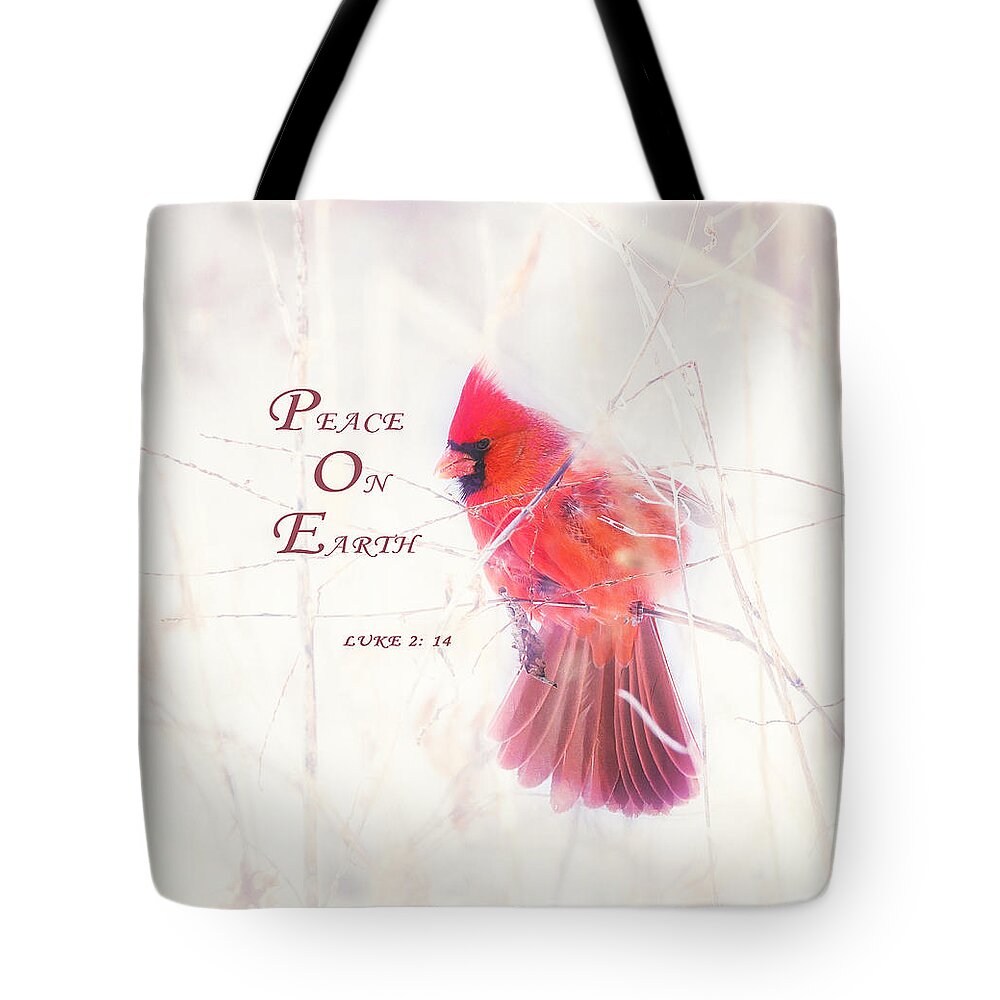 Cardinal Tote Bag featuring the photograph Christmas Card by Kay Jantzi