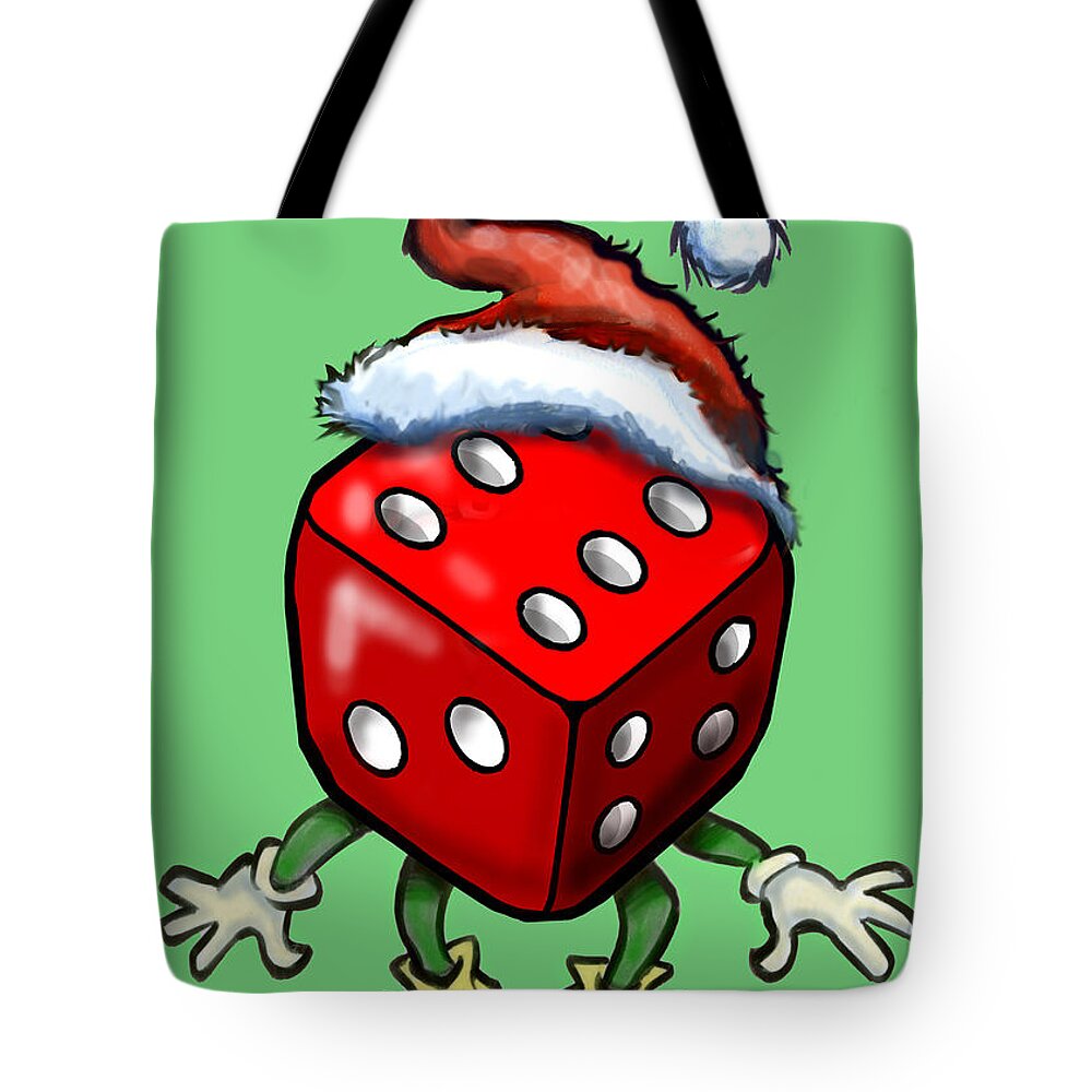 Christmas Tote Bag featuring the greeting card Christmas Casino Party by Kevin Middleton
