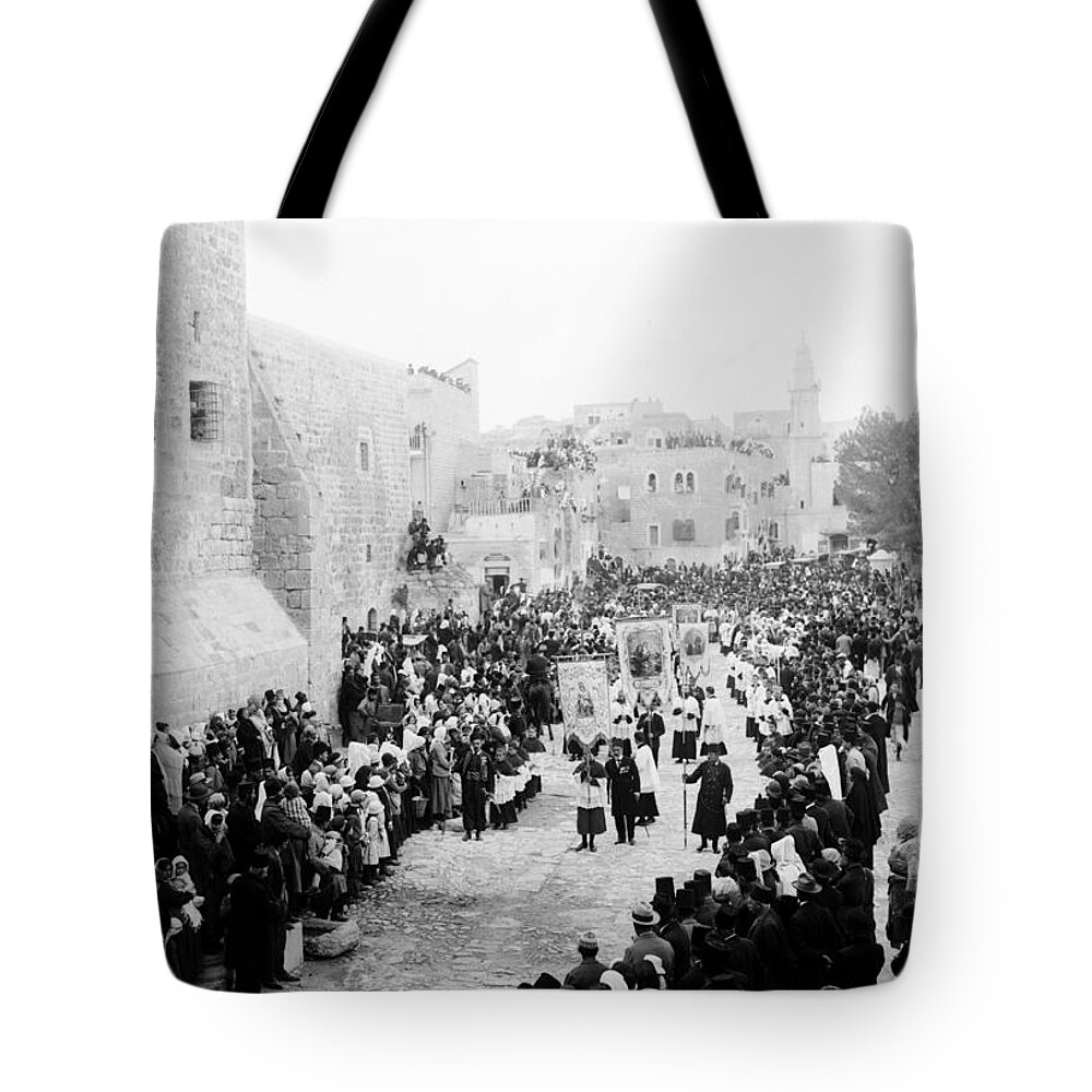 Christmas Tote Bag featuring the photograph Christmas Celebration 1900s by Munir Alawi