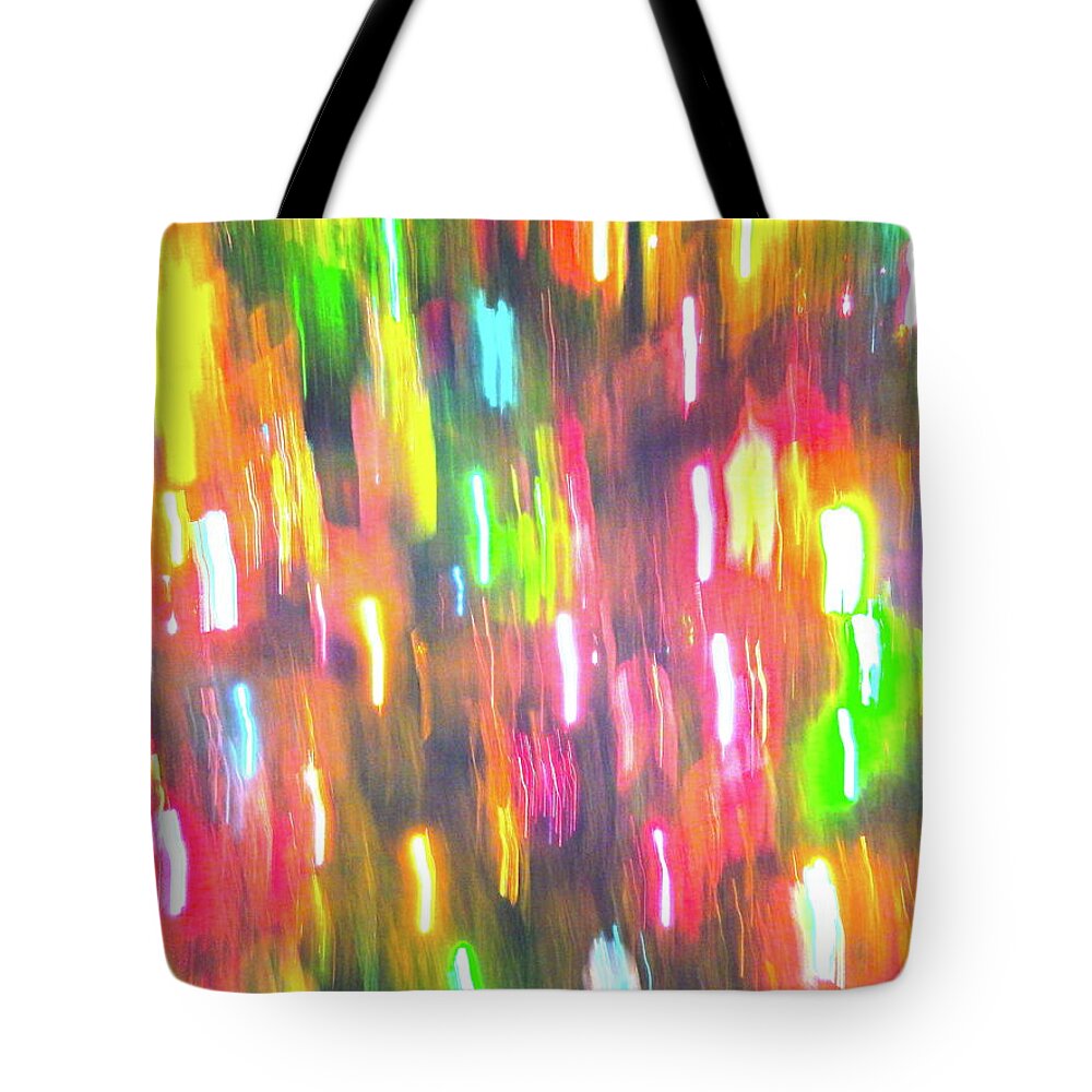 Color Abstract Tote Bag featuring the photograph Christmas Lights 34 by George Ramos