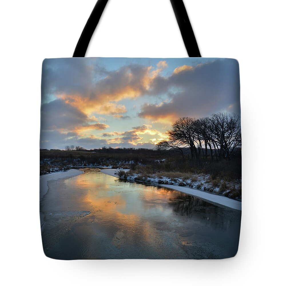 Glacial Park Tote Bag featuring the photograph Christmas Morning 2017 in Glacial Park 7 by Ray Mathis