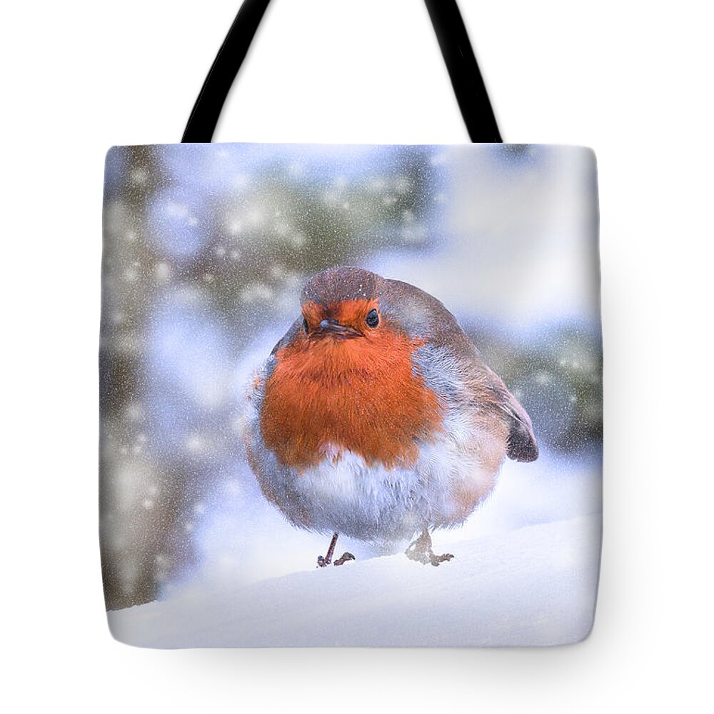 Robin Tote Bag featuring the photograph Christmas Robin by Scott Carruthers