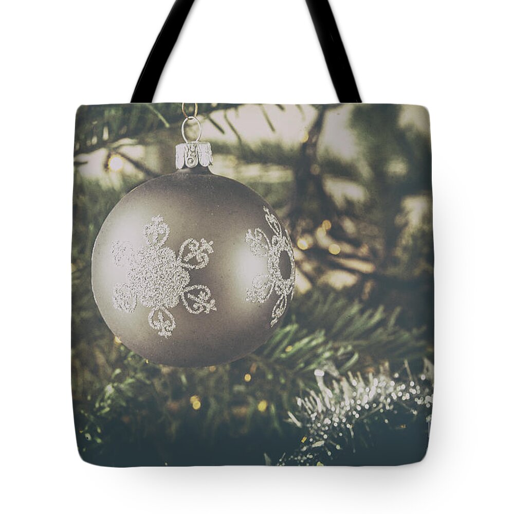 Abstract Tote Bag featuring the photograph Christmas silver by Patricia Hofmeester