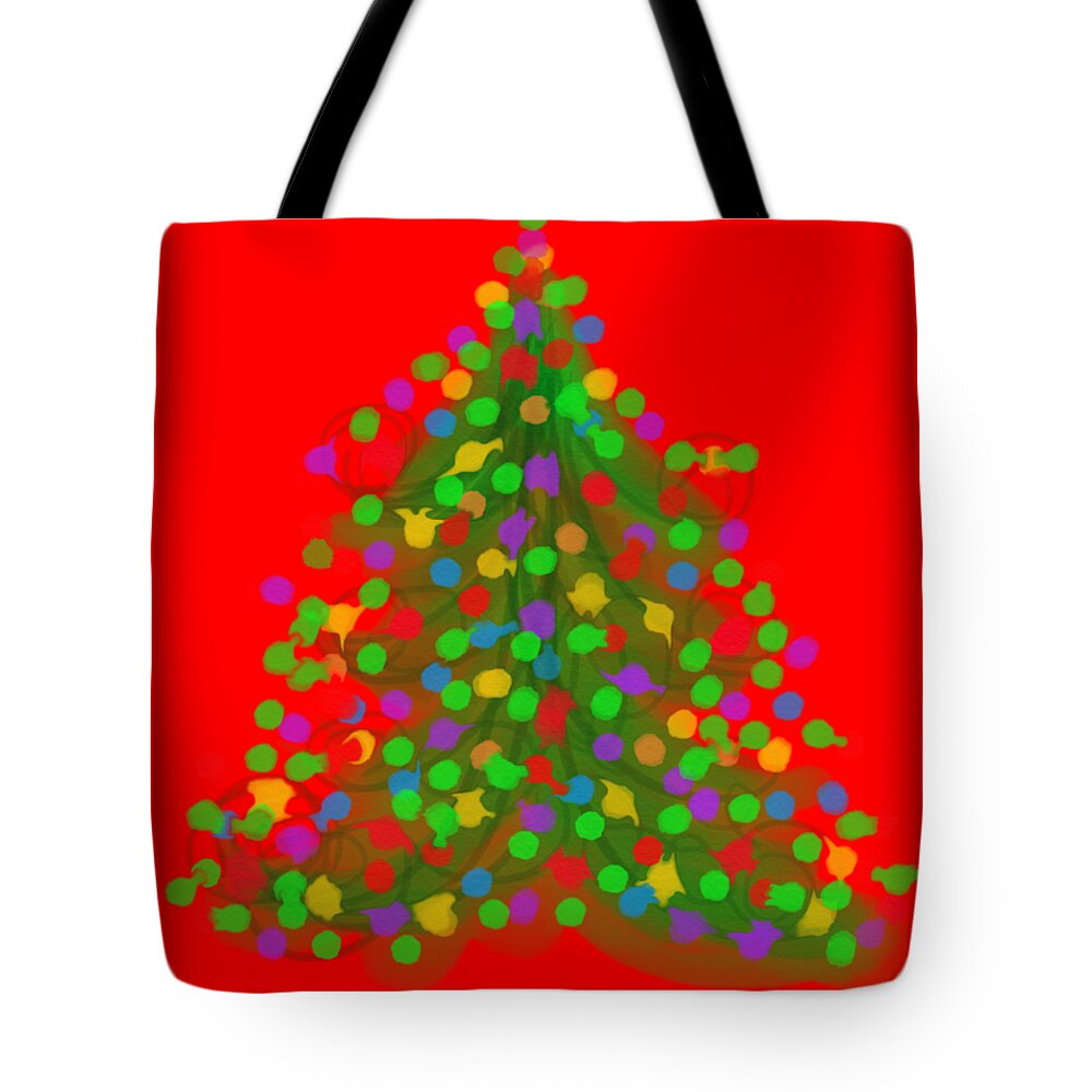 Christmas Tote Bag featuring the digital art Christmas Tree by Cristina Stefan