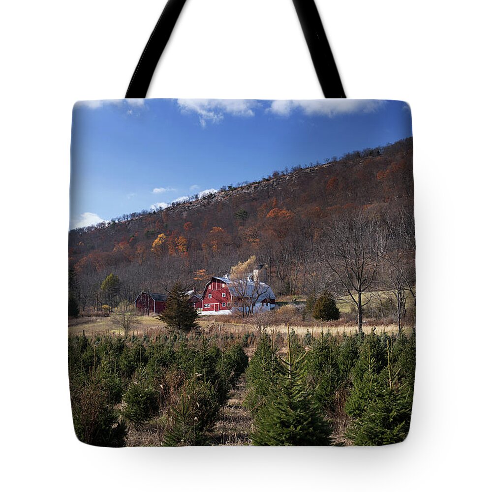 Landscape Tote Bag featuring the photograph Christmas Tree Shopping by Nicki McManus