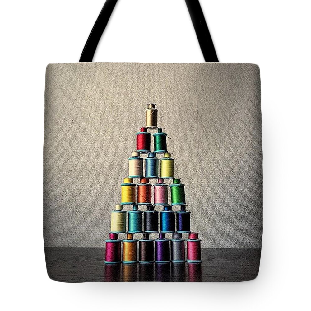 Rainbow Tote Bag featuring the photograph Christmas Tree by Read Thread