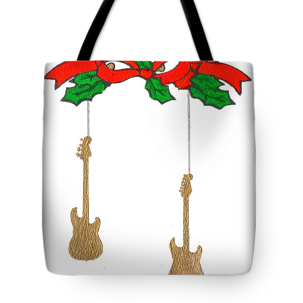 Christmas. Colorful Tote Bag featuring the painting Christmas3 by Joe Dagher