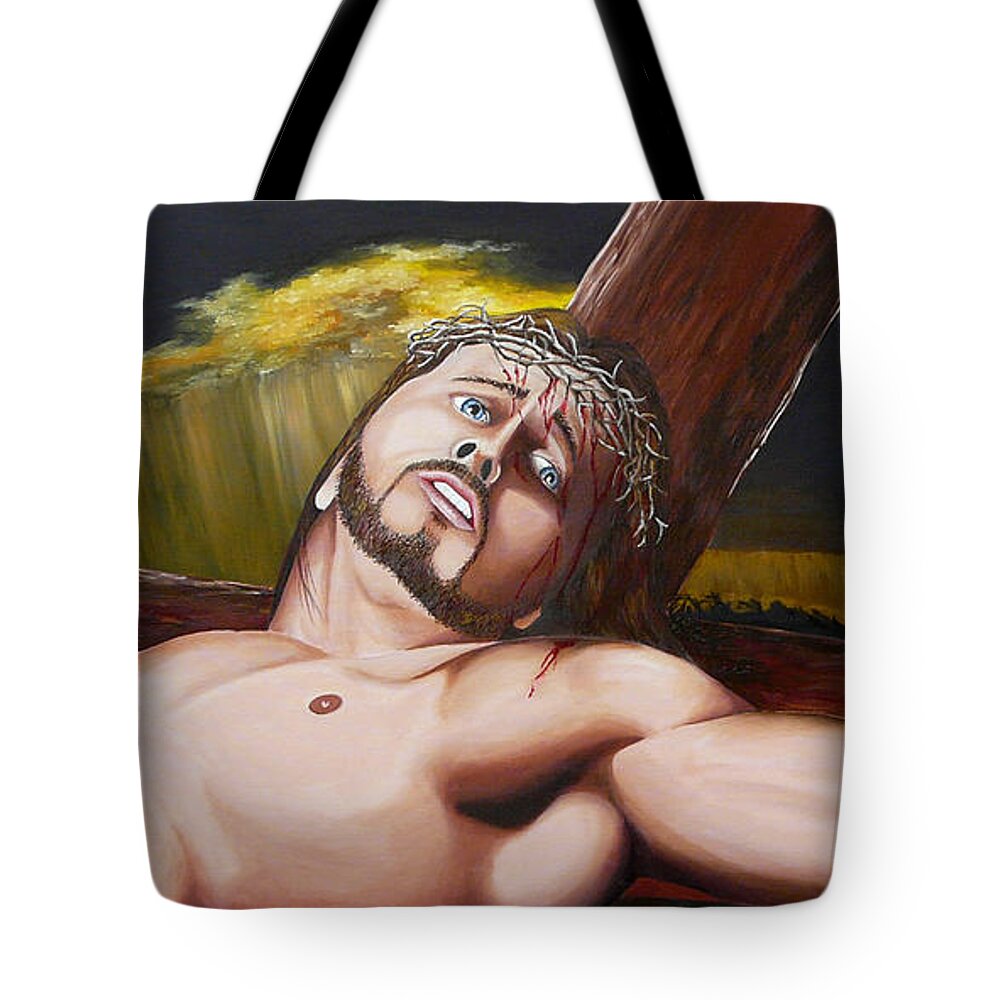Christ Tote Bag featuring the painting Christ's Anguish by Vic Ritchey