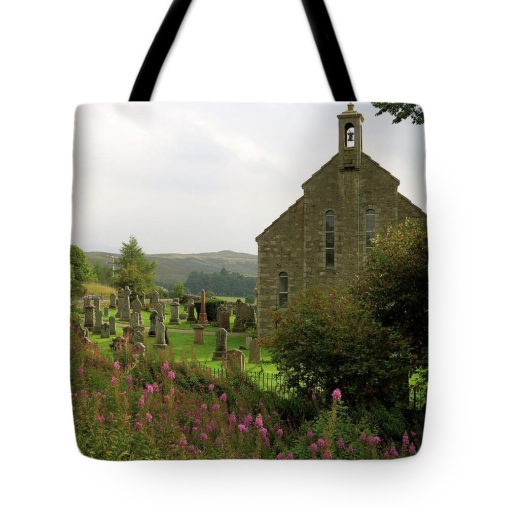 Churchyard Tote Bag featuring the photograph Church in Isle of Skye by Azthet Photography