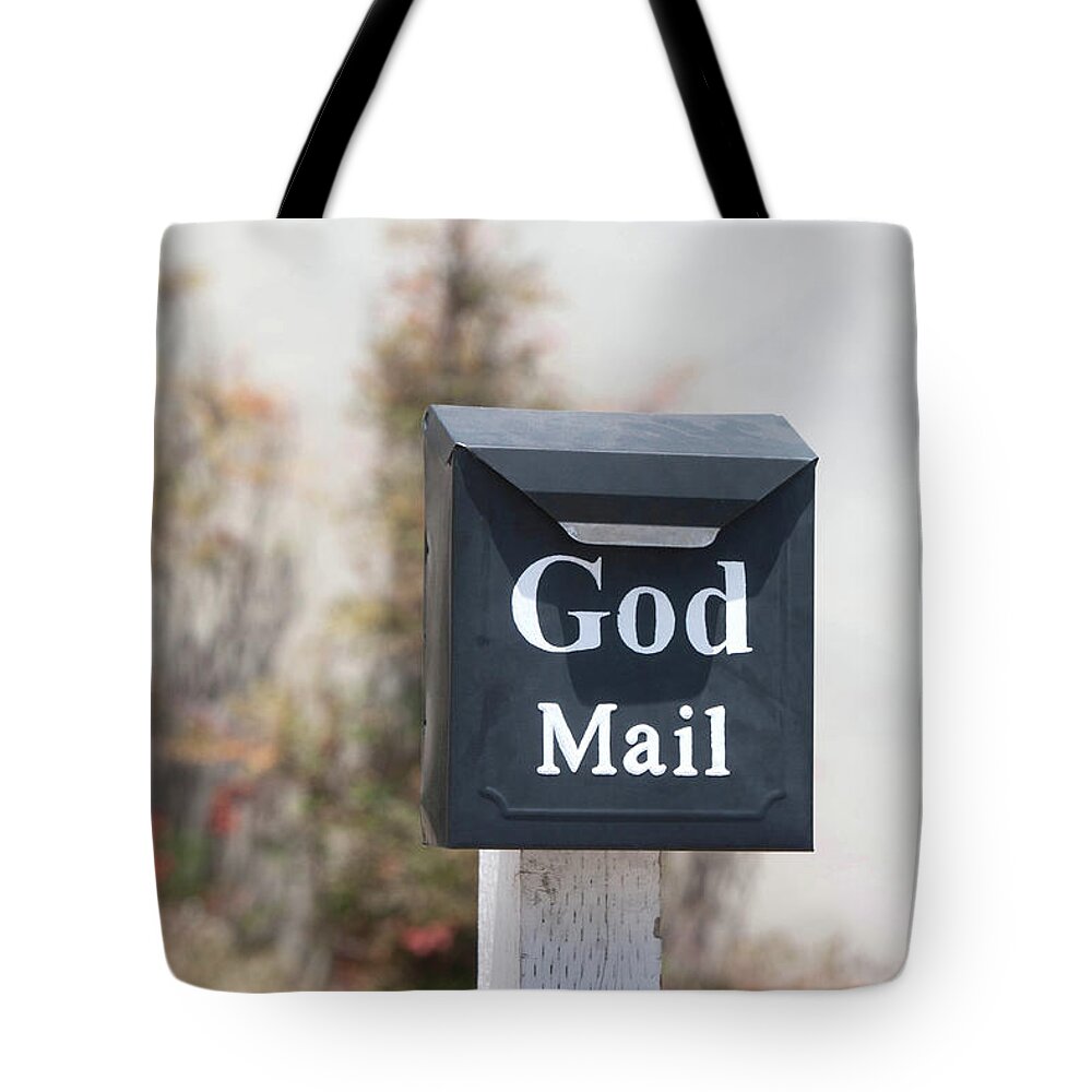 Arroyo Grande Tote Bag featuring the photograph Church Mailbox in Arroyo Grande by Art Block Collections
