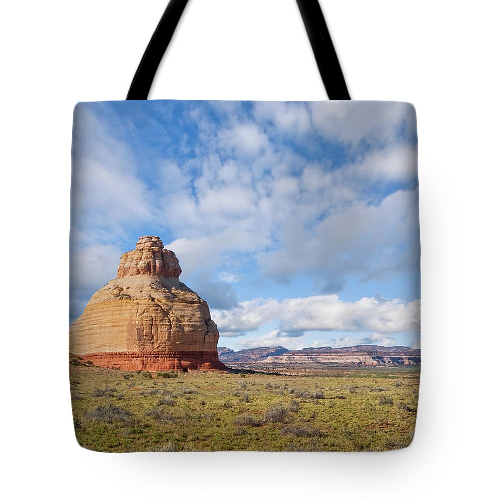 Arid Climate Tote Bag featuring the photograph Church Rock Utah by Jeff Goulden