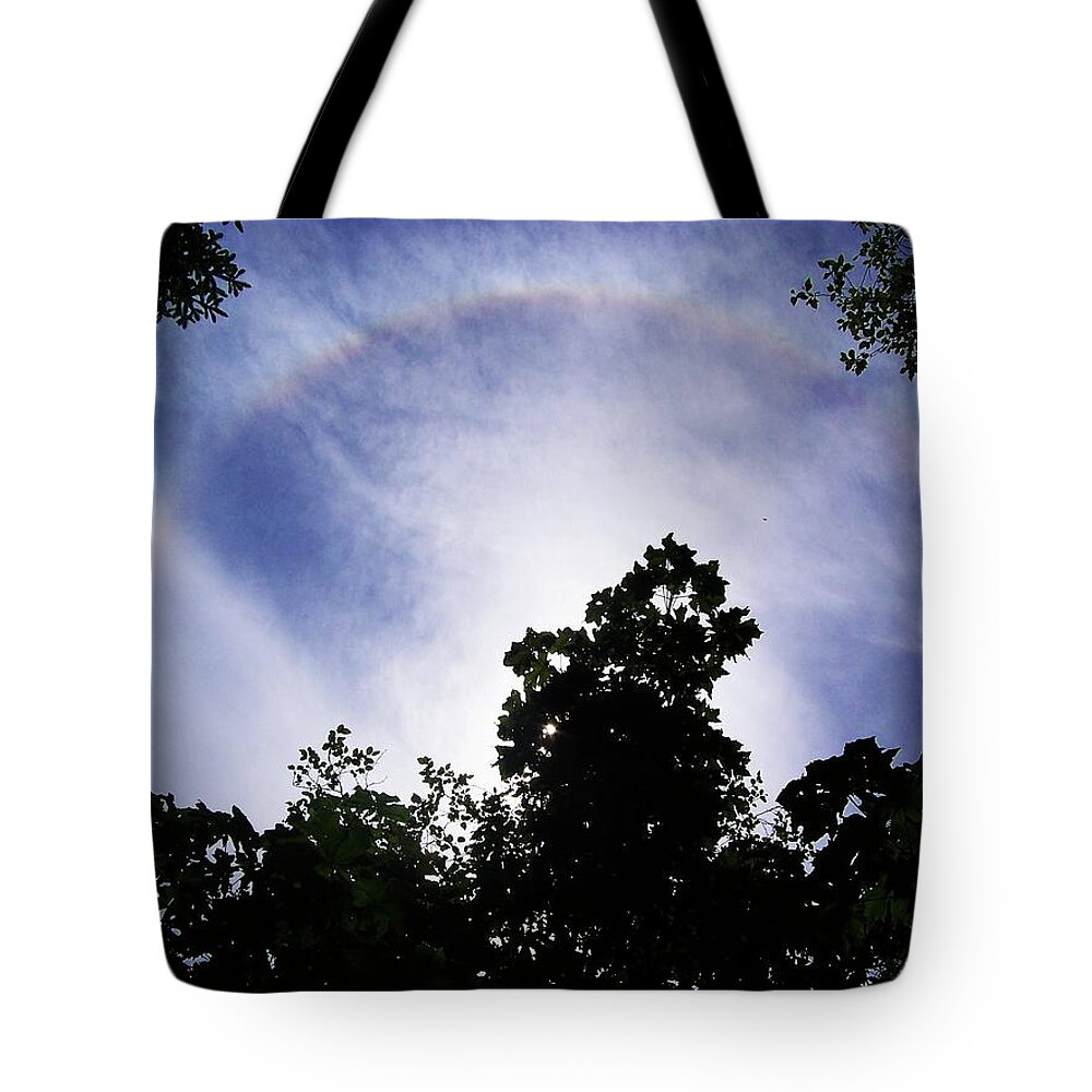 Circle Rainbow Tote Bag featuring the photograph Circle Rainbow by Julie Rauscher