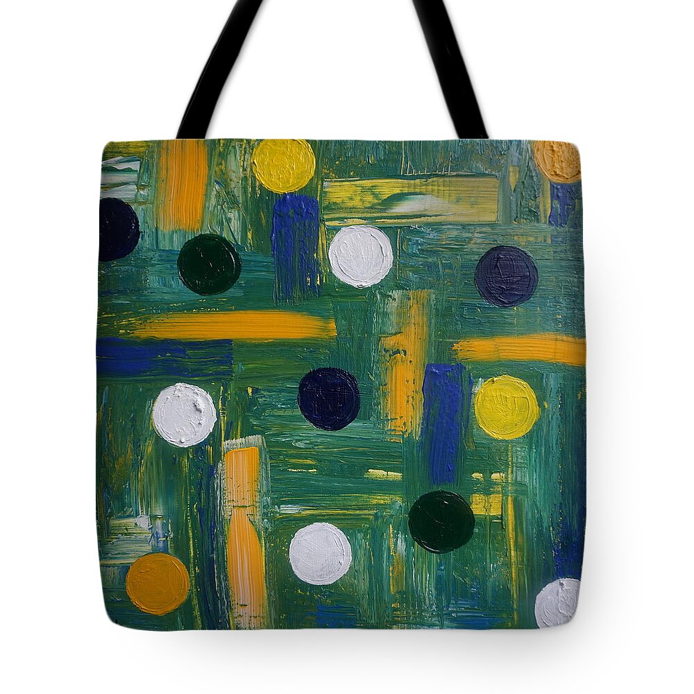 Abstract Tote Bag featuring the painting Circles by Jimmy Clark