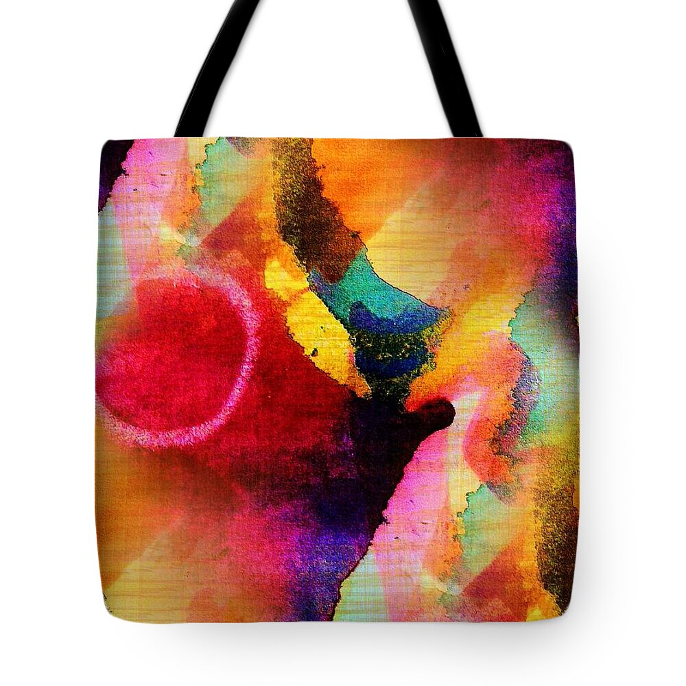 Circles Tote Bag featuring the painting Circles by Mimulux Patricia No