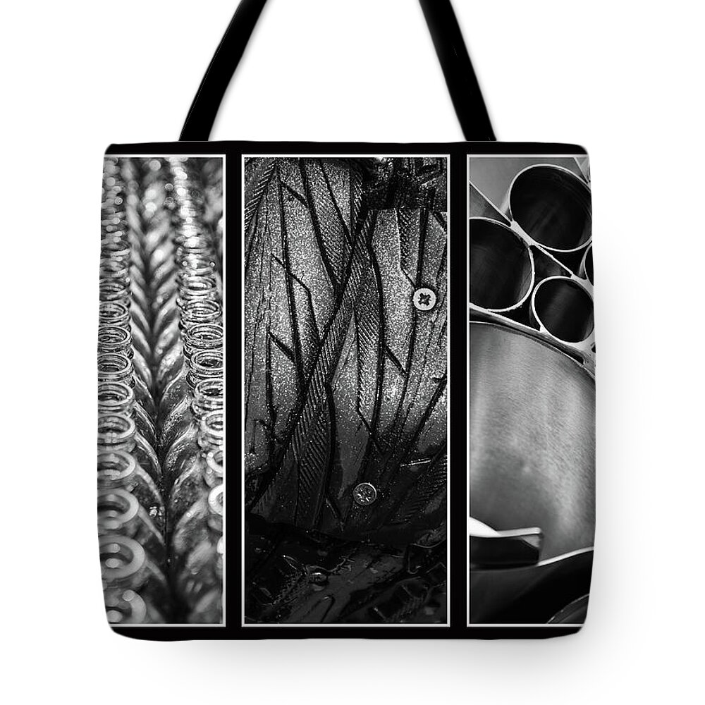 Circles Triptych Tote Bag featuring the photograph Circles Triptych by Martina Fagan