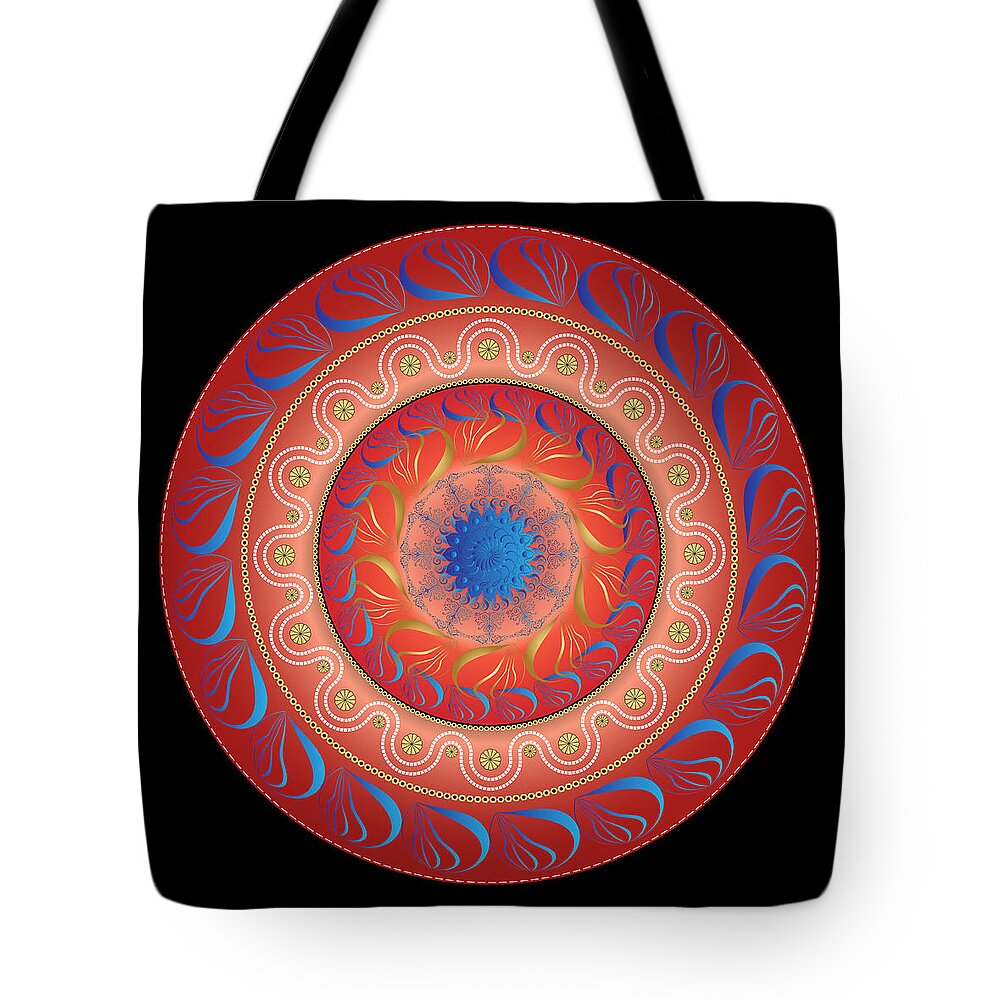 Mandala Tote Bag featuring the digital art Circularium No. 2583 by Alan Bennington