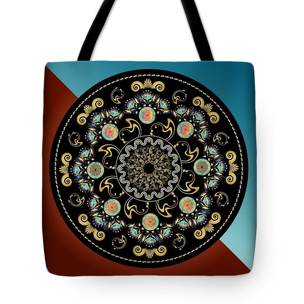Mandala Tote Bag featuring the digital art Circularium No 2640 by Alan Bennington