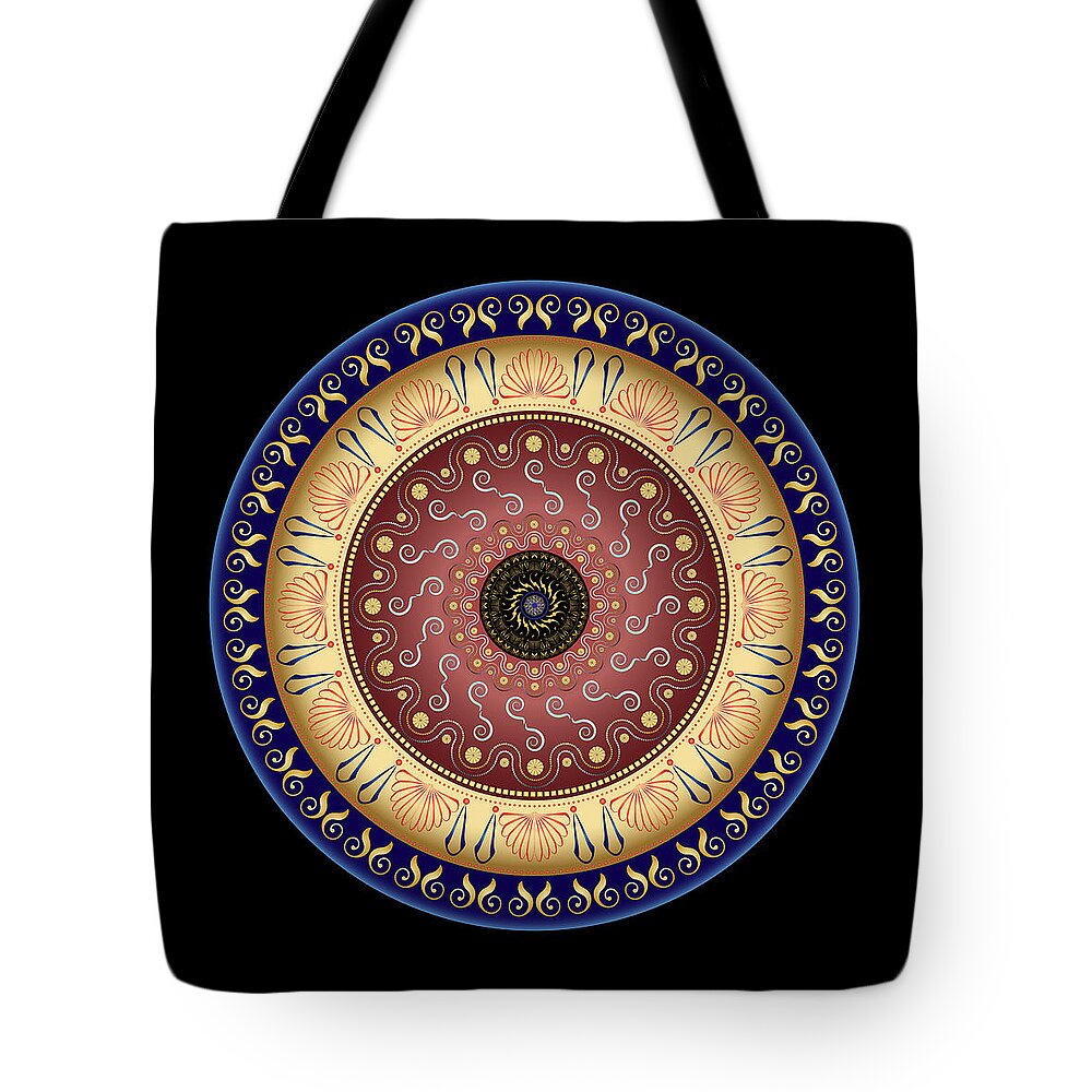 Mandala Tote Bag featuring the digital art Circularium No 2646 by Alan Bennington