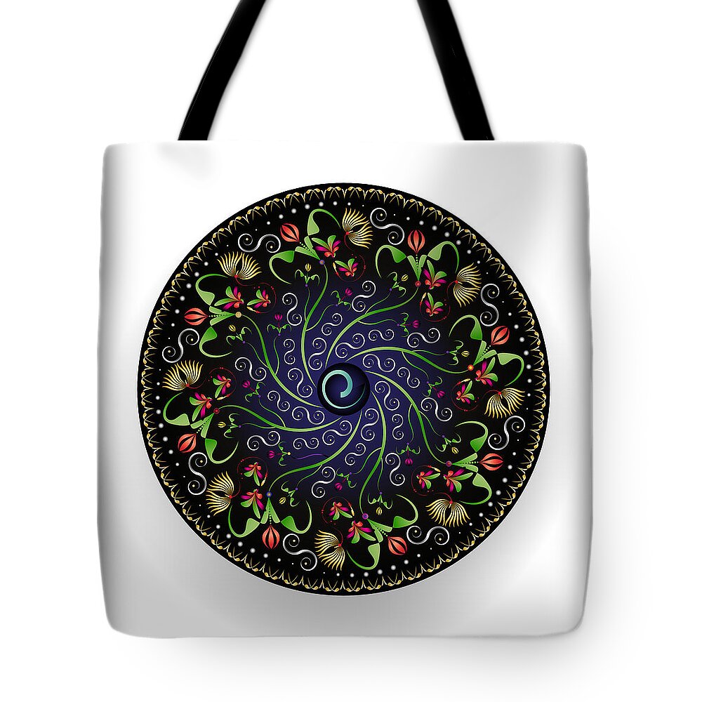Mandala Tote Bag featuring the digital art Circularium No 2680 by Alan Bennington