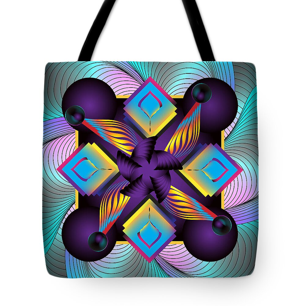Graphic Tote Bag featuring the digital art Circulosity No 3122 by Alan Bennington