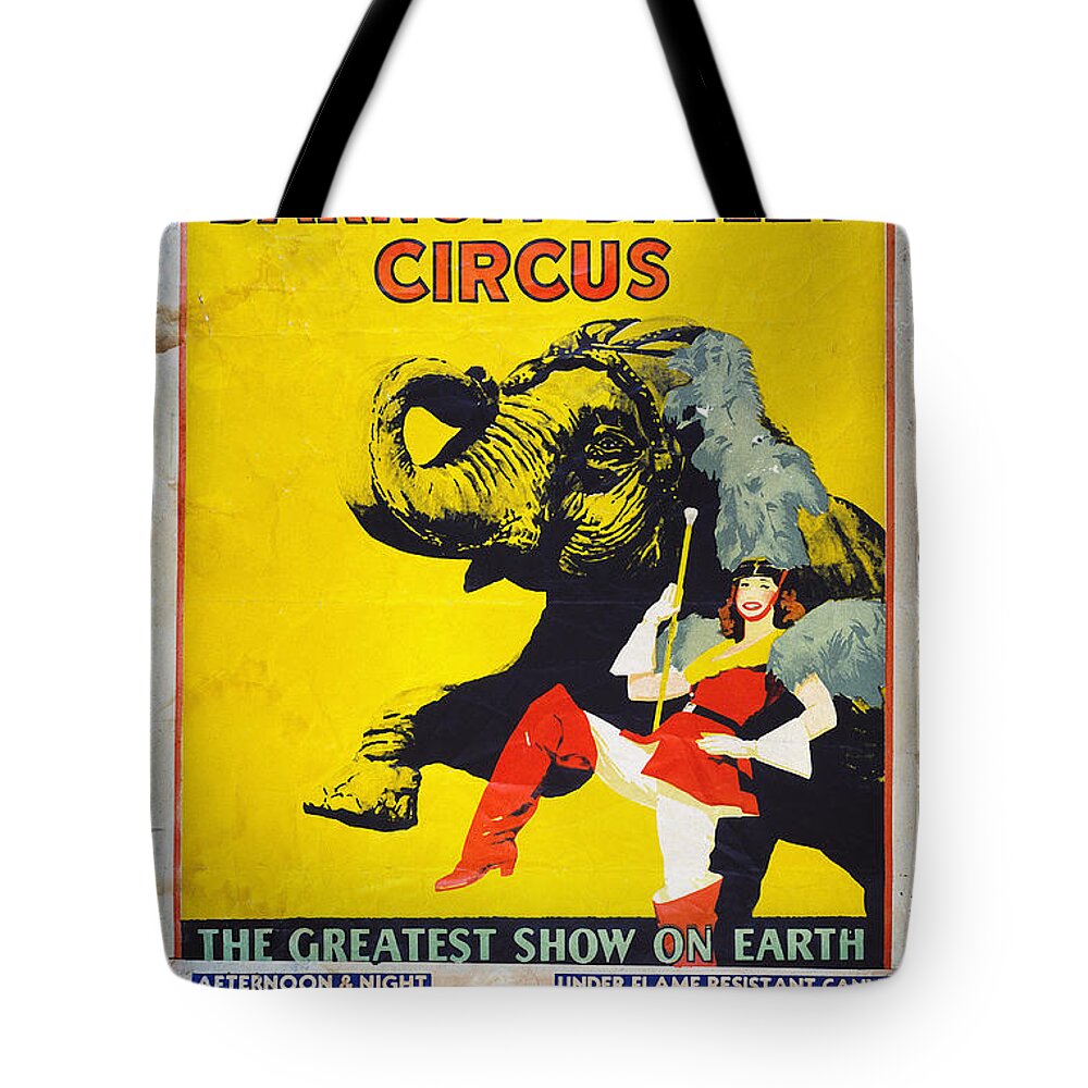 1950 Tote Bag featuring the photograph CIRCUS POSTER, c1950 by Granger