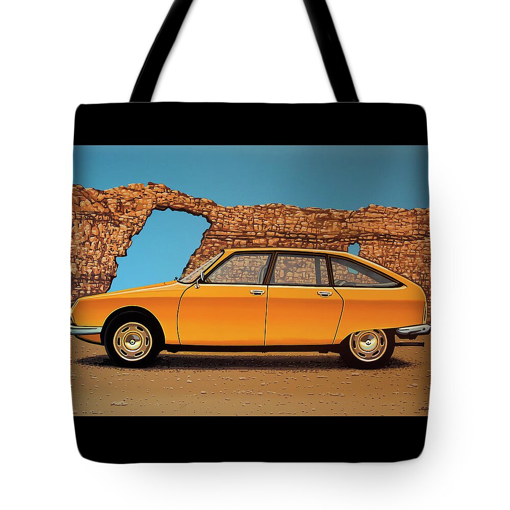 Citroen Gs Tote Bag featuring the painting Citroen GS 1970 Painting by Paul Meijering