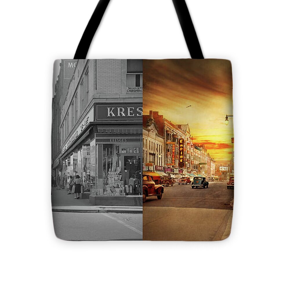 City Amsterdam NY - The lost city 1941 - Side by Side Tote Bag by Mike Savad - x 16" - Mike Savad - Artist Website