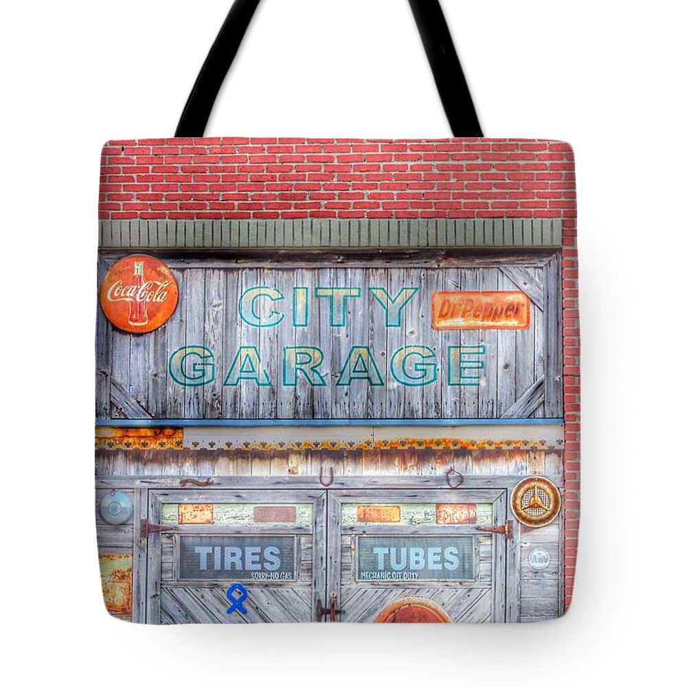 Old Town Tote Bag featuring the photograph City Garage by Toma Caul