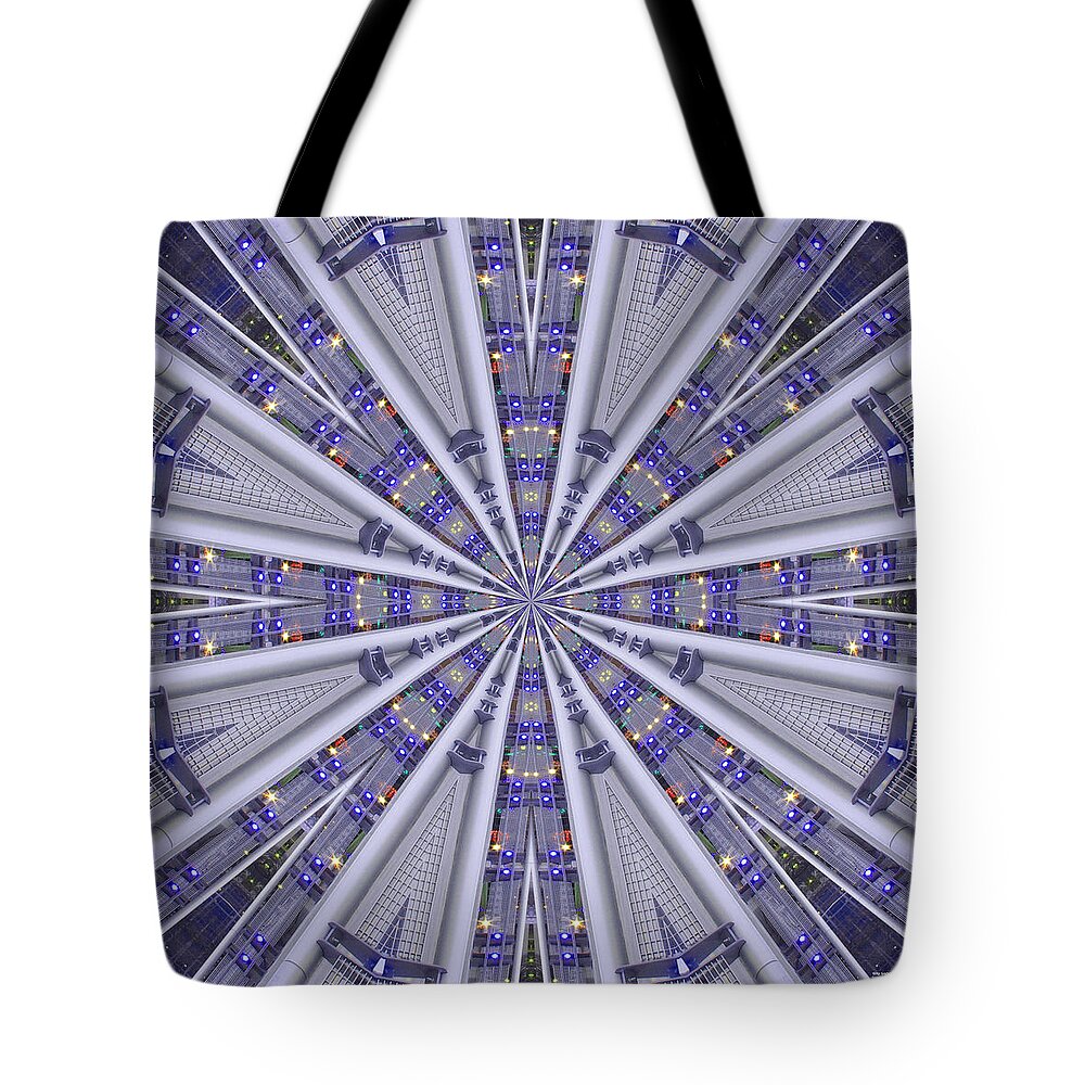 Bridge Tote Bag featuring the digital art City Lights 1649 by Brian Gryphon
