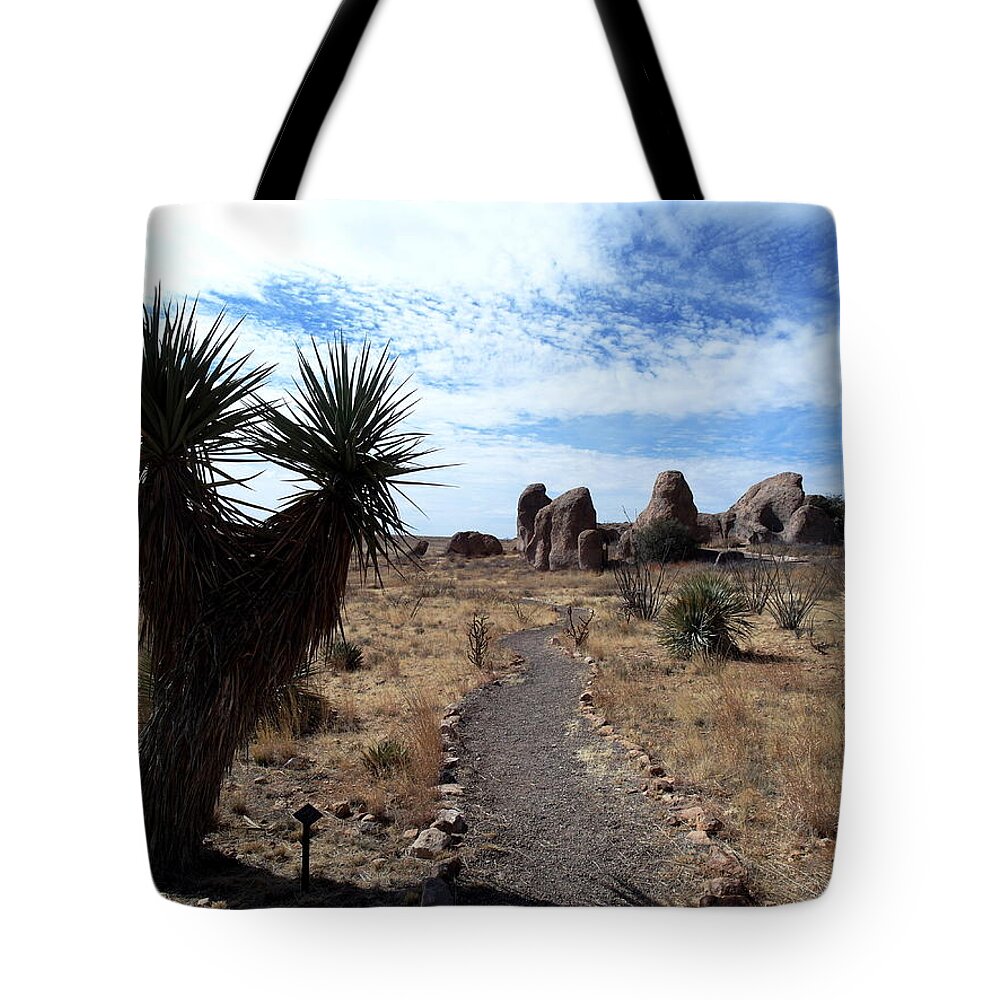 Desert Tote Bag featuring the photograph City of Rocks - New Mexico by Christopher Brown