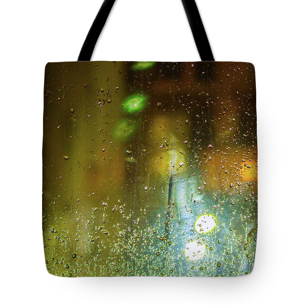 City Rain Tote Bag featuring the photograph City Rain by Bonnie Follett