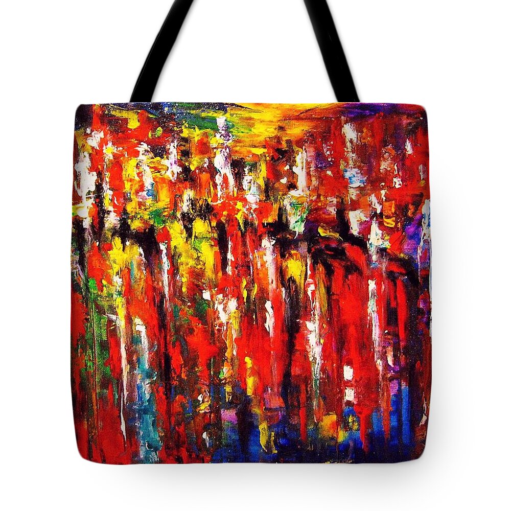 Energy Art Tote Bag featuring the painting CITY. Series ColorScapes. by Helen Kagan