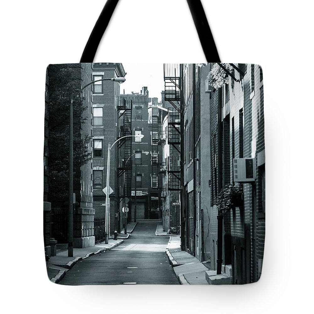 Boston Tote Bag featuring the photograph City street by Jason Hughes