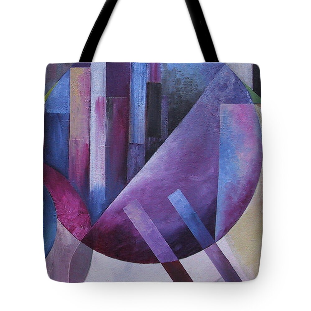 City View Tote Bag featuring the painting City View 2 by Obi-Tabot Tabe