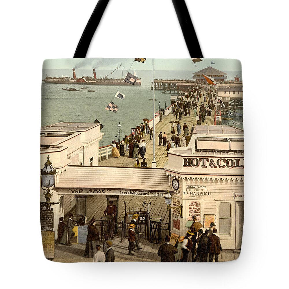 clacton-on-sea Tote Bag featuring the photograph Clacton-on-Sea - England - Pier by International Images