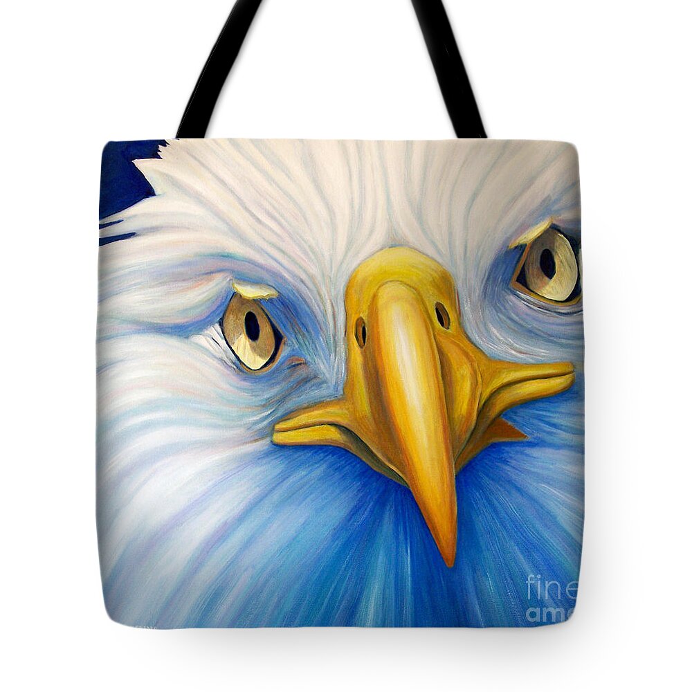 Eagle Tote Bag featuring the painting Clarity by Brian Commerford