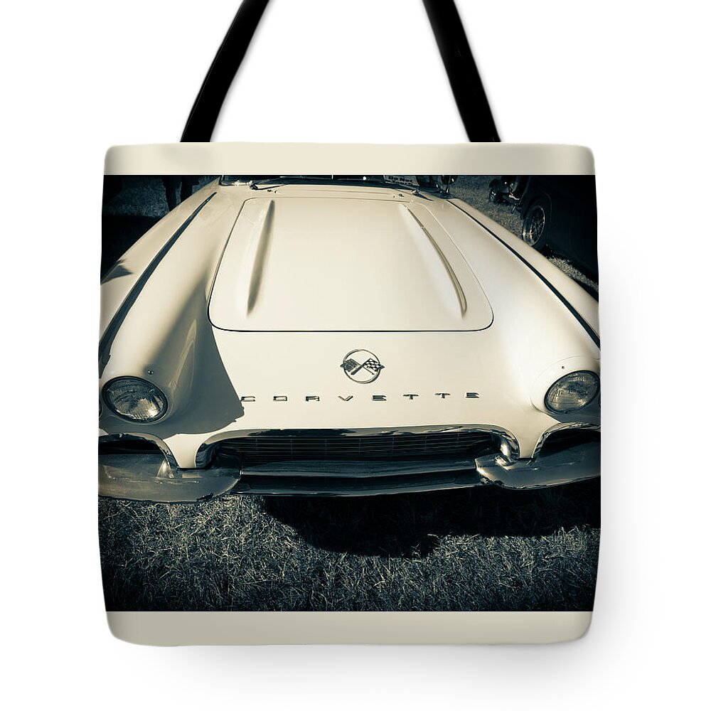 Chevrolet Tote Bag featuring the photograph Classic Corvette by Valerie Cason