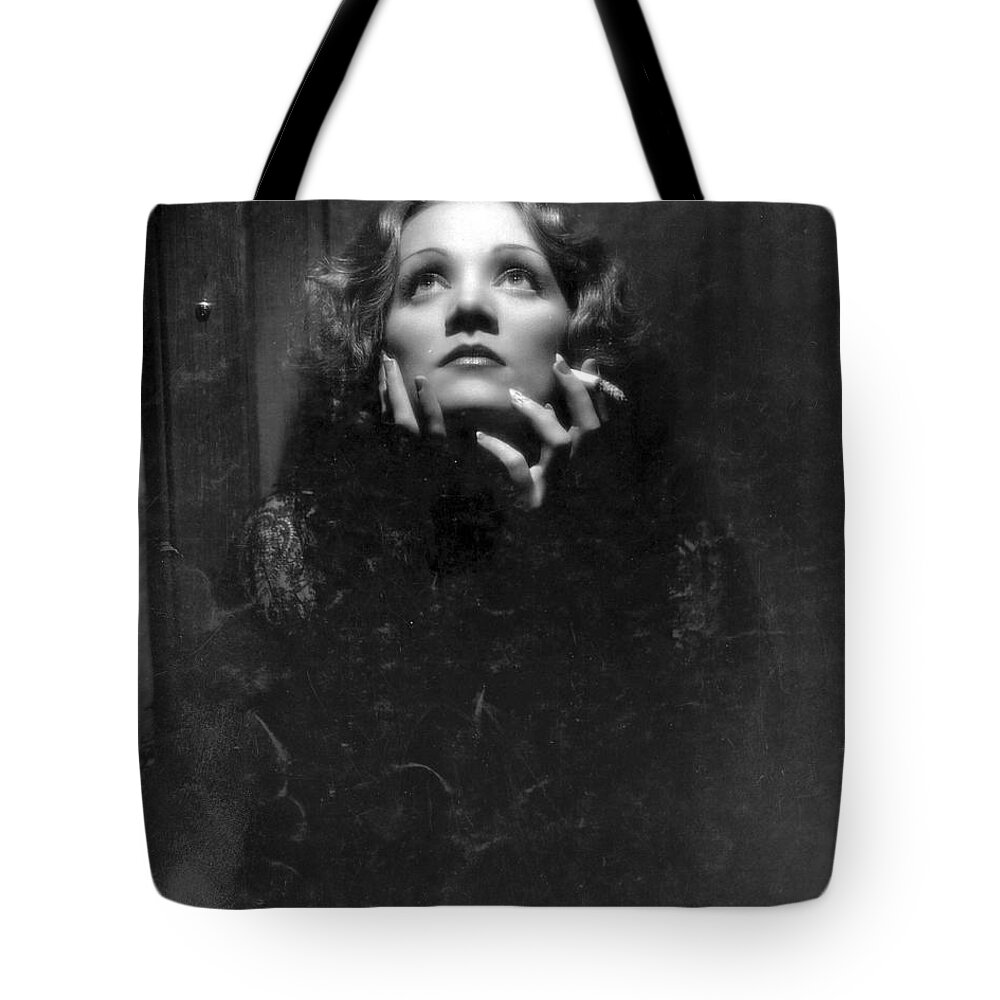 Marlene Dietrich Tote Bag featuring the photograph Classic Marlene by Georgia Clare