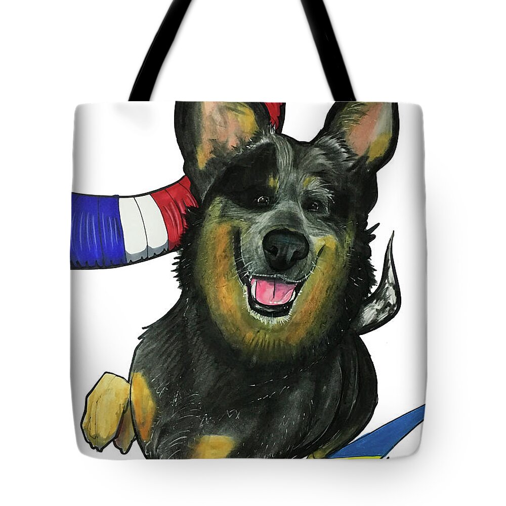 Pet Portrait Tote Bag featuring the drawing Clay comb 3386 by John LaFree